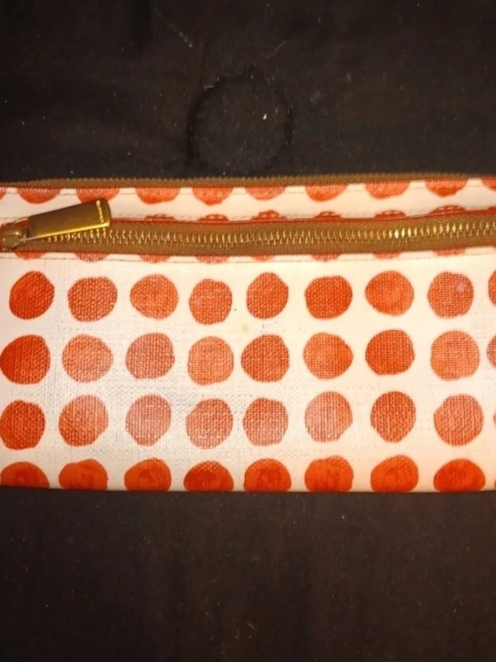 Coach RED & White Bleeker Polka Dot Coated Canvas Wristlet